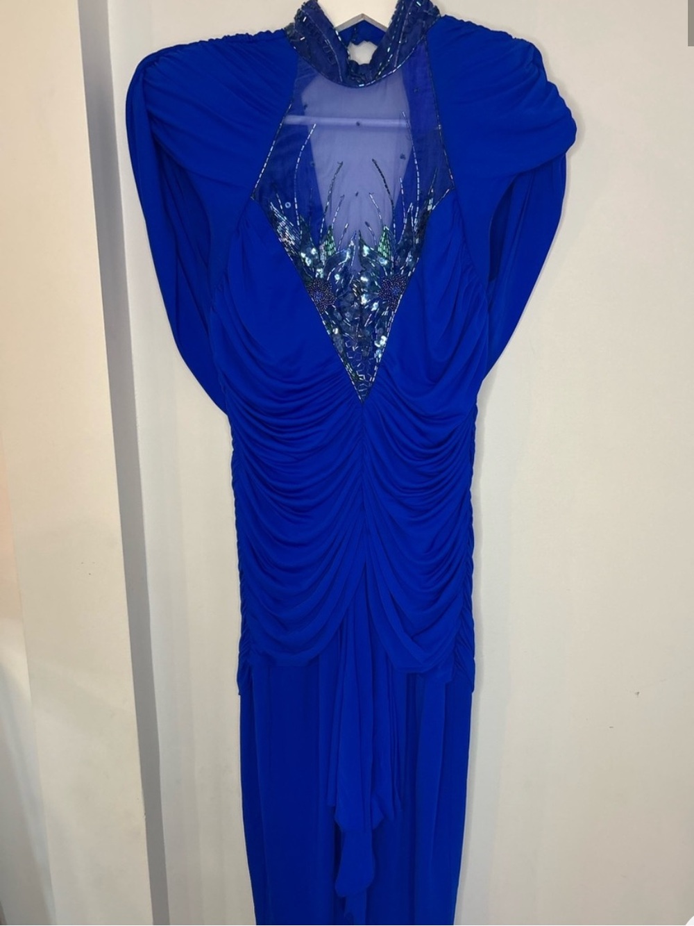 Stunning blue beadwork vintage Casadei dress